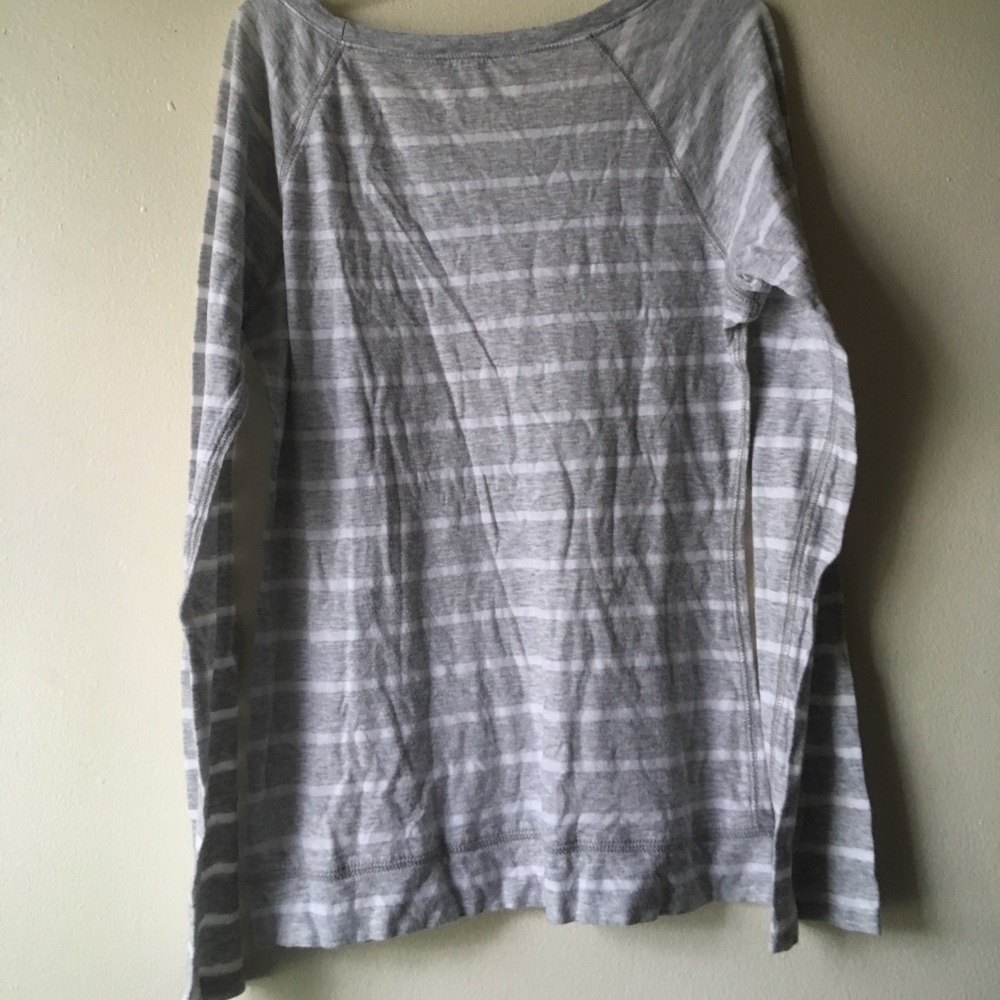 Grey and white long sleeved Express shirt